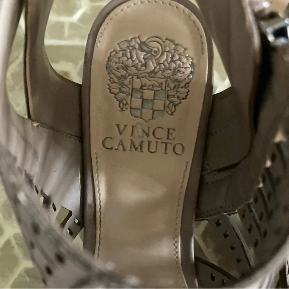 Vince Camuto Evalina Cone-Heel Dress Sandals in ‘dusty mink’ - Picture 7 of 10